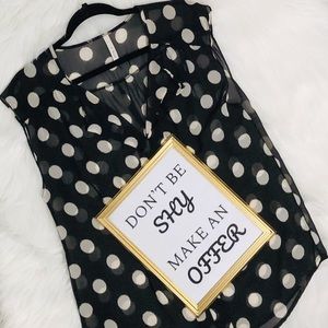 A+ ELLEN | BLACK/WHITE SHEER POLKA DOT BLOUSE